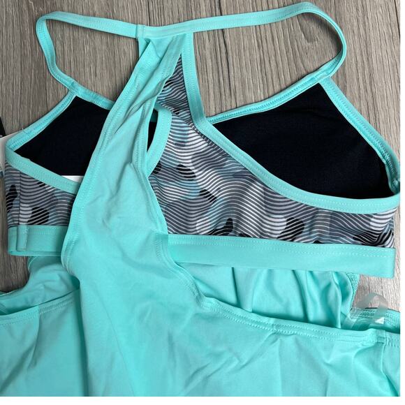 TYR Light Support Lavare Shea 2n1 Tankini Swim Top -Grey Mint - XS 0/2 - $50 - Picture 7 of 8